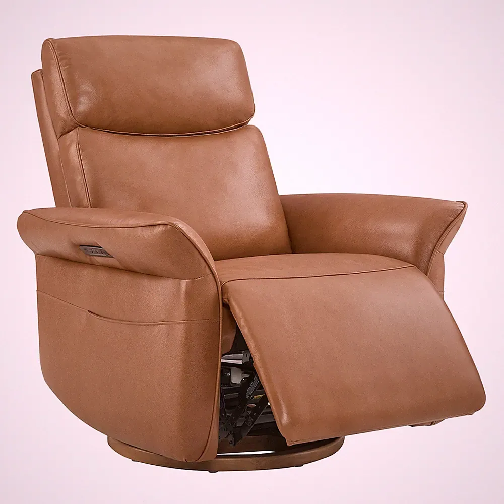 CHITA Power Recliner Chair,GenuineLeather Swivel Glider,GREENGARD Gold Certified