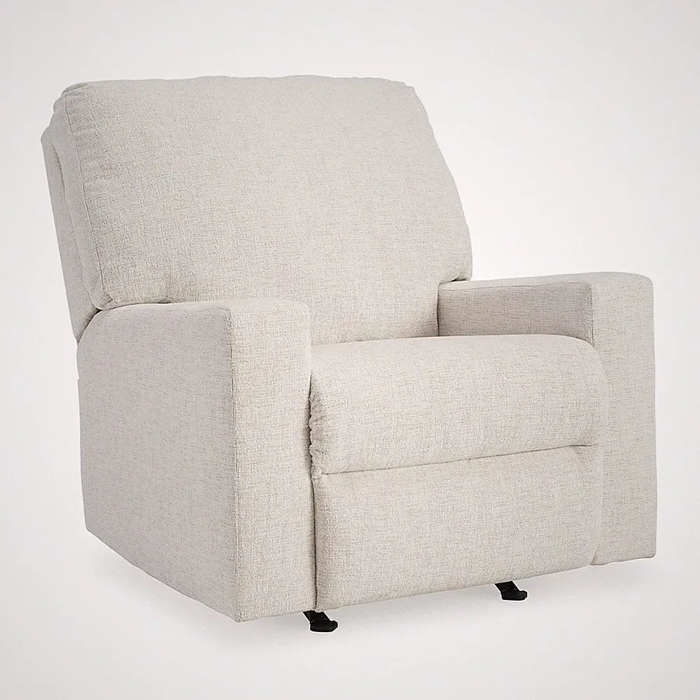 Rannis Casual Manual Rocker Recliner, White